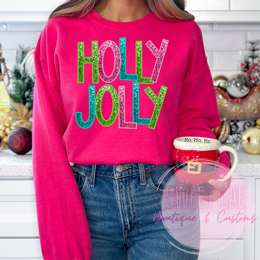 Holly Jolly Faux Sequin